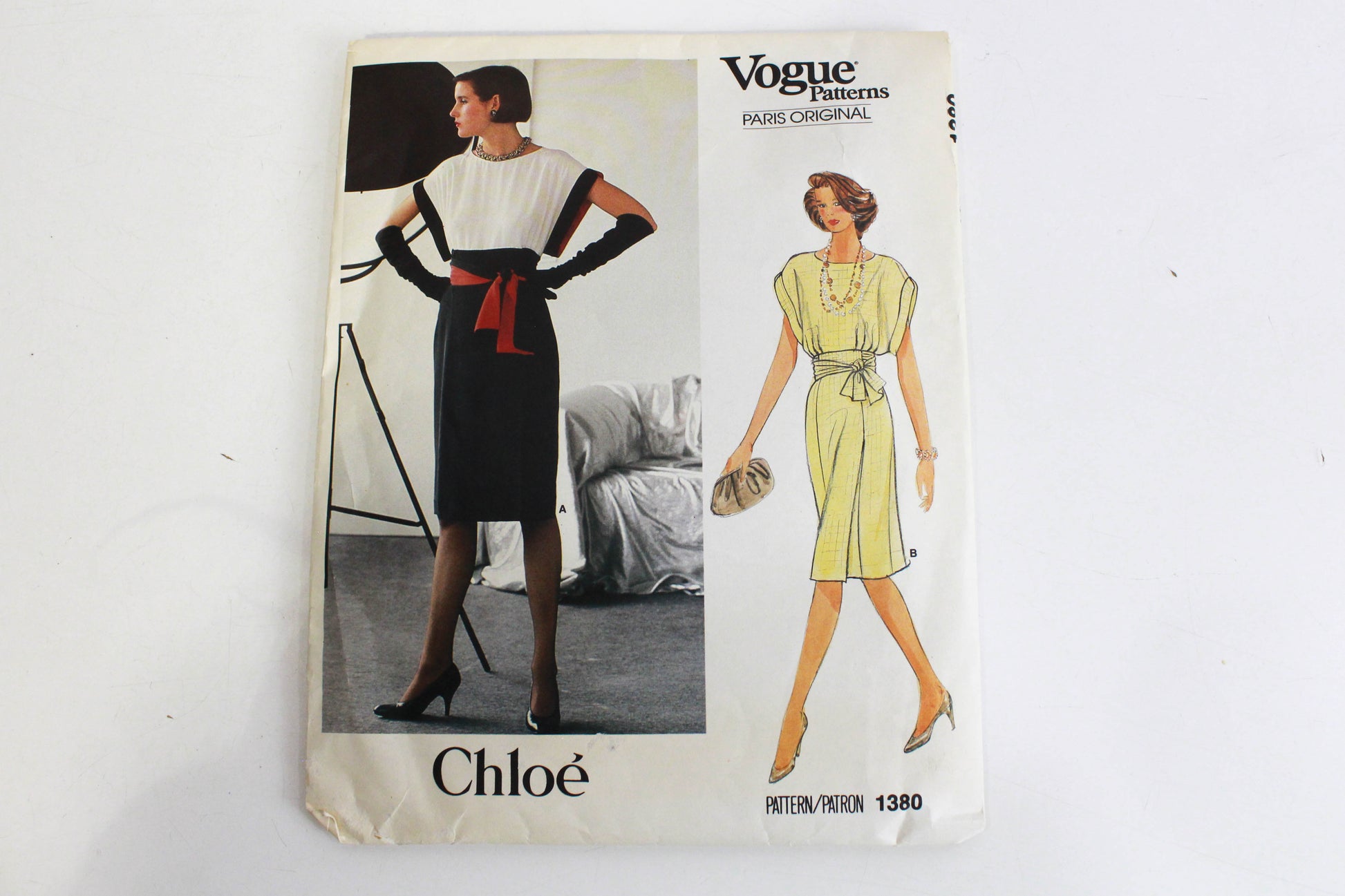 1980s chloe dress sewing pattern vogue paris original 1380