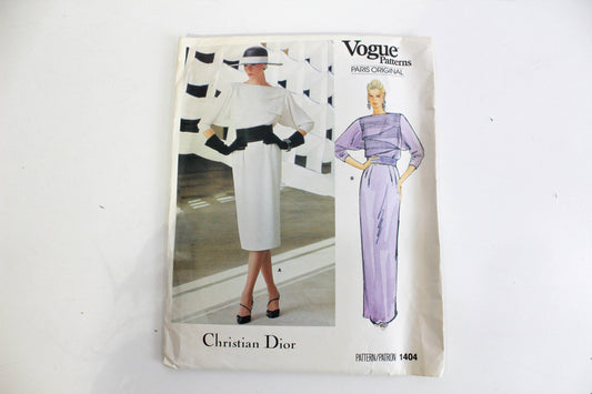 1980s dress sewing pattern vogue paris original 1404 christian dior dress