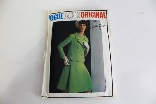 1960s nina ricci dress and jacket set sewing pattern vogue paris original 1501 