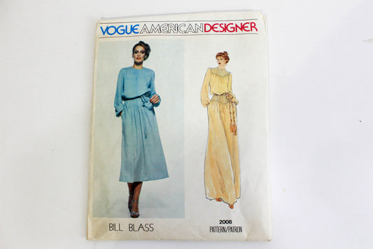 1980s vogue american designer bill blass 2008 sewing pattern dress 