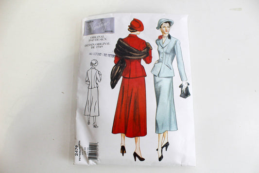 vogue vintage design 1949 jacket and skirt sewing pattern