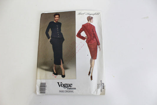 1990s karl lagerfeld sewing pattern vogue paris original 2584 skirt and jacket