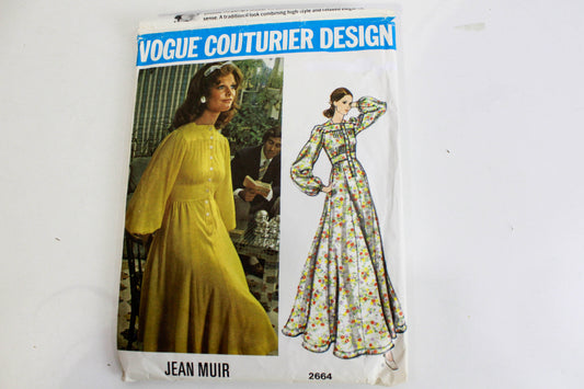 1970s jean muir maxi dress sewing pattern vogue couturier 2664