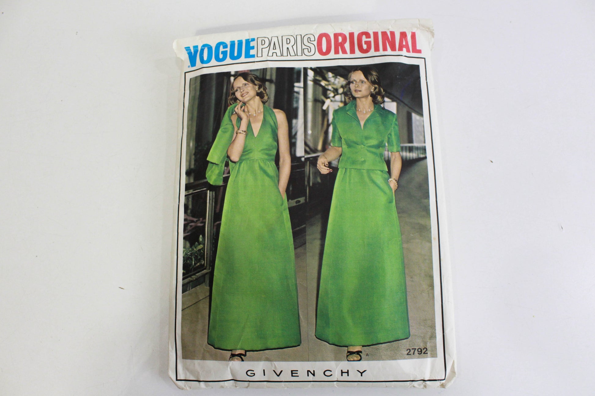 1970s givenchy vogue paris original sewing pattern 2792 maxi dress with jacket 