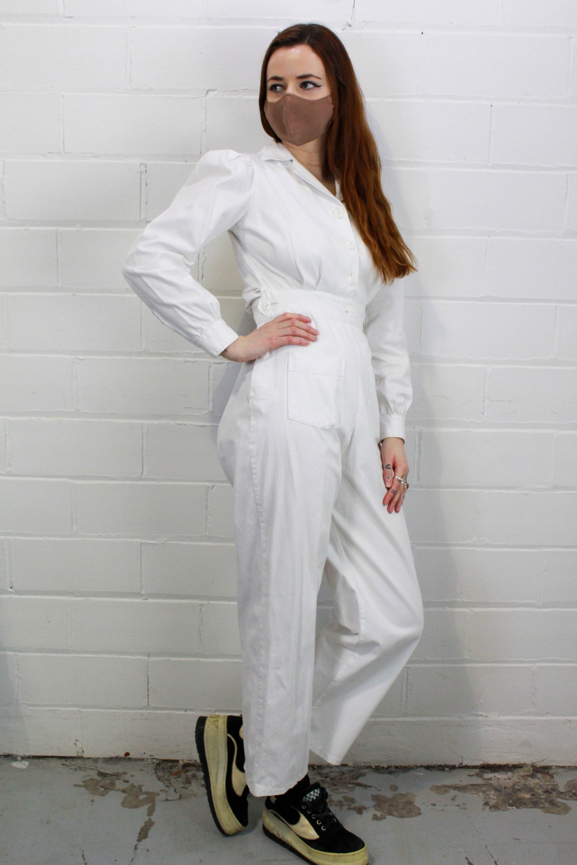 Reproduction WWII White Women's Jumpsuit/Coveralls, Small and XL