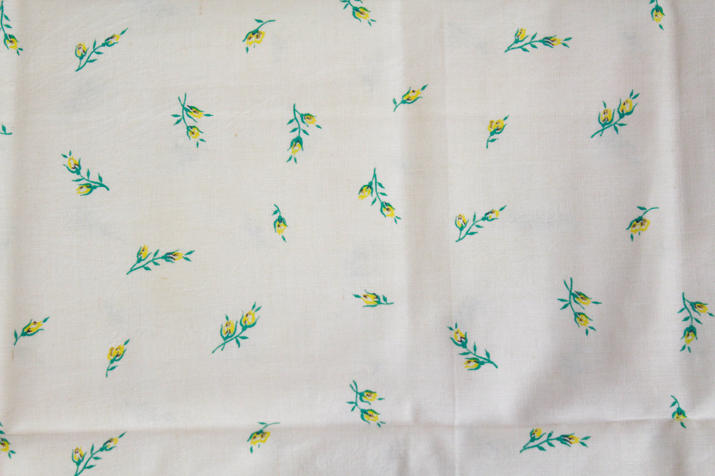 1940s Yellow Floral Print Feedsack Pillowcase (2 Available)