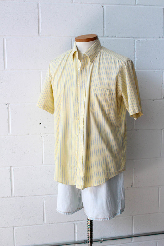 1960s Yellow Stripe Goldwater Shirt, Medium