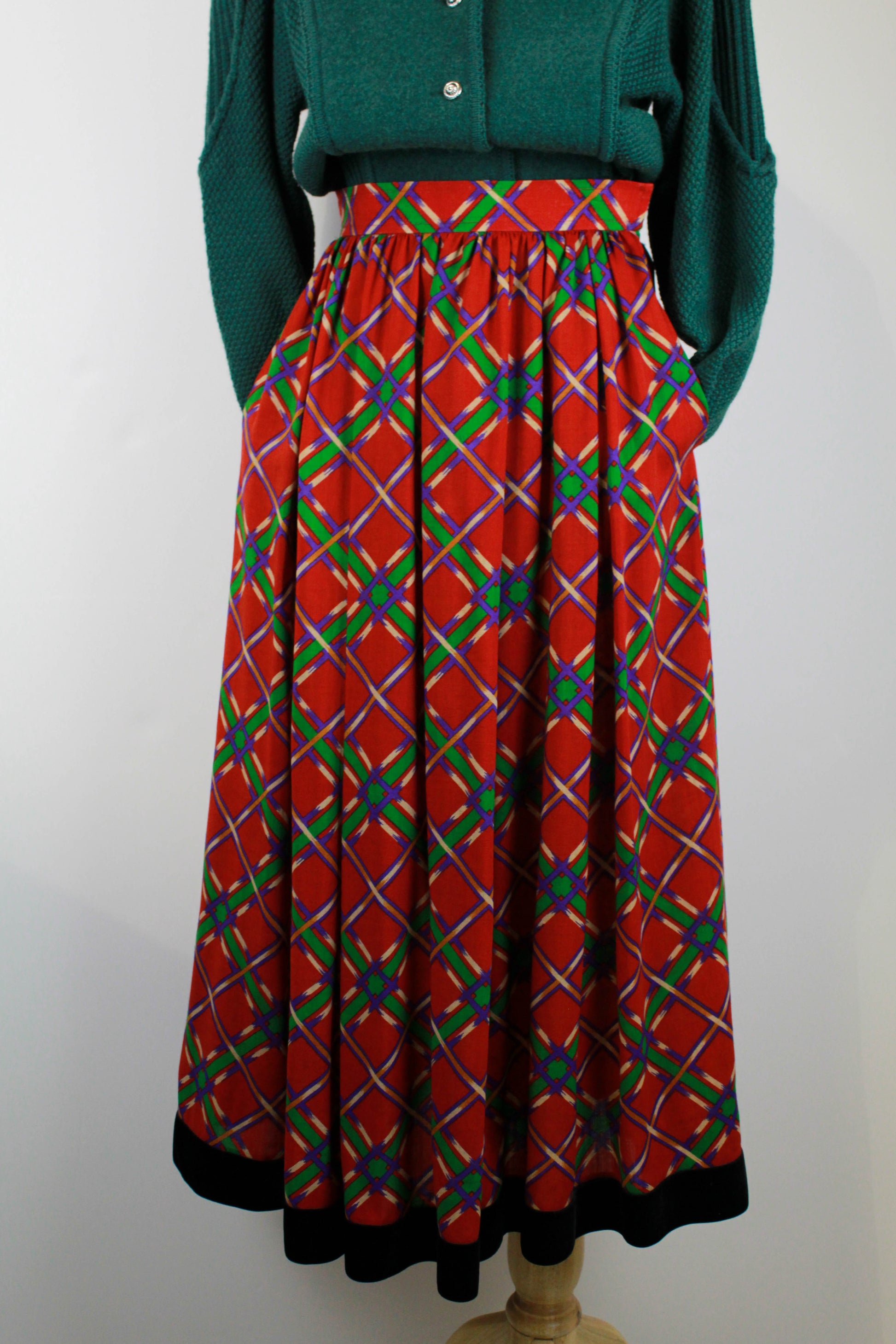 Vintage 1980s Vintage Yves Saint Laurent Rive Gauche Skirt, XS